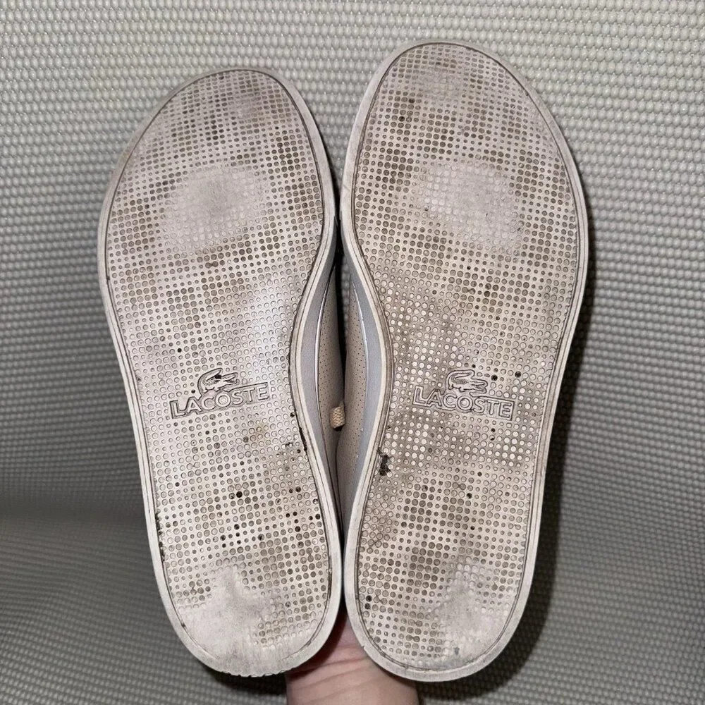 Lacoste Showcourt Lace 116 Tan Beige Casual Fashion Sneakers Shoes Womens 7
